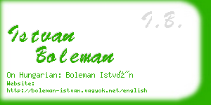 istvan boleman business card